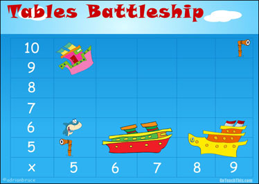 Multiplication Battleship - A Printable Game to Add Fun to Learning Tables Facts